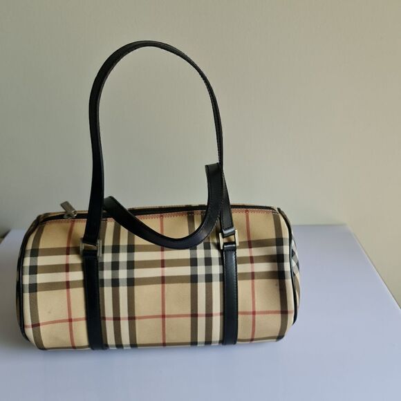 Burberry Vintage Nova Check Papillion Bag Biege/Black - Picture 2 of 16
